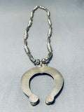 Longer Vintage Native American Navajo Turquoise Sterling Silver Necklace-Nativo Arts