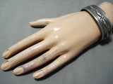Exceptional Vintage Navajo Sterling Silver Bracelet Native American Old-Nativo Arts