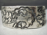 Early 1900's Vintage Navajo Coin Silver Native American Bracelet Old-Nativo Arts