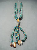 Native American Important Dan Coriz Santo Domingo Green Turquoise Sterling Silver Necklace-Nativo Arts