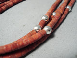Native American Important Coriz Santo Domingo Shell Turquoise Sterling Silver Necklace-Nativo Arts