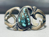 Important Vintage Native American Navajo Wide Web Lander Blue Turquoise Sterling Silver Bracelet-Nativo Arts