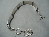 Detailed Navajo Sterling Silver Hinged Bracelet Native American-Nativo Arts