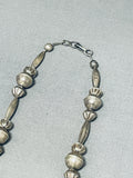 One Of The Best Hand Tooled Vintage Native American Navajo Turquoise Sterling Silver Necklace-Nativo Arts