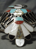 One Best Vintage Native American Zuni Bobby Shack Turquoise Coral Sterling Silver Bracelet Old-Nativo Arts