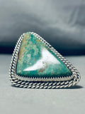 Contouring Native American Navajo Green Turquoise 30 Gram Sterling Silver Ring-Nativo Arts