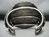 One Of Biggest Best Vintage Native American Navajo Turquoise Cluster Sterling Silver Bracelet-Nativo Arts