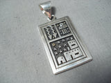 Native American Important Joe Coriz Santo Domingo Sterling Silver 14k Gold Pueblo Pendant-Nativo Arts
