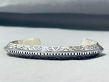 Tremendous Native American Navajo Sterling Silver Bracelet Signed Wylie Secatero-Nativo Arts