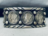 Impressive San Felipe Sterling Silver Dime Bracelet-Nativo Arts