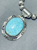 Native American Extraordinary Bruce Woodnavajo Domed Turquoise Sterling Silver Necklace-Nativo Arts