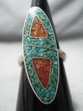 Expressive Vintage Navajo Turquoise Sterling Silver Ring Native American Old-Nativo Arts