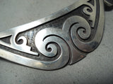 Important Vintage Native American Hopi Cleopatra Sterling Silver Waterwave Necklace-Nativo Arts