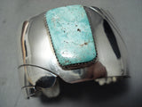Vivid Rare Carico Lake Turquoise Vintage Native American Navajo Sterling Silver Bracelet-Nativo Arts