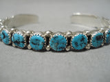 Exquisite Vintage Native American Navajo Sterling Silver Turquoise Bracelet-Nativo Arts