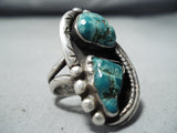 Fantastic Vintage Navajo Turquoise Sterling Silver Ring Native American Old-Nativo Arts