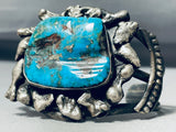 Important Museum Vintage Native American Navajo Turquoise Slag Sterling Silver Bracelet-Nativo Arts
