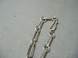 Rare Heavy Trinket Box Native American Navajo Turquoise Sterling Silver Necklace-Nativo Arts