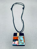 Native American Appealing Santo Domingo Turquoise Inlay Sterling Silver Necklace-Nativo Arts