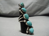 Tremendous Vintage Navajo Deepset Turquoise Sterling Silver Native American Ring-Nativo Arts