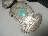 Detailed!! Native American Navajo Royston Turquoise Sterling Silver Concho Belt-Nativo Arts