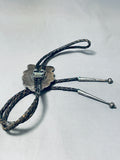 One Of The Best Vintage Native American Navajo Royston Turquoise Sterling Silver Bolo Tie-Nativo Arts
