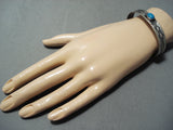 Signed Vintage Native American Navajo Sleeping Beauty Turquoise Sterling Silver Bracelet-Nativo Arts