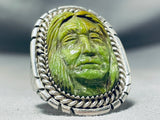 Native American Most Intricately Hand Carved Japser Sterling Silver Chief Ring-Nativo Arts