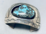 Very Important Godber Turquoise Vintage Native American Navajo Sterling Silver Bracelet-Nativo Arts
