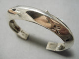 Workmanship Vintage Native American Navajo Turquoise Gold Sterling Silver Bracelet-Nativo Arts