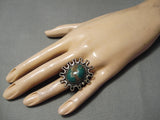 Museum Vintage Native American Navajo Royston Turquoise Sterling Silver Wave Ring Old-Nativo Arts
