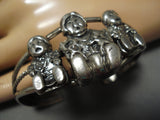 Striking Vintage Navajo Sterling Silver Native American Bracelet Old-Nativo Arts