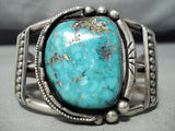 Authentic Vintage Native American Navajo Carico Lake Turquoise Sterling Silver Bracelet-Nativo Arts