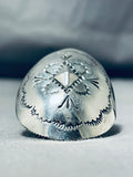 Incredible Button Concho Native American Navajo Sterling Silver Ring-Nativo Arts
