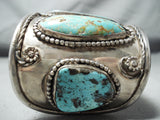One Of Biggest Best Vintage Native American Navajo Royston Turquoise Sterling Silver Bracelet-Nativo Arts