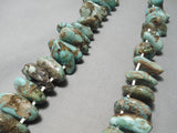 One Of Best Vintage Native American Navajo Chunky Royston Turquoise Heishi Necklace Old-Nativo Arts