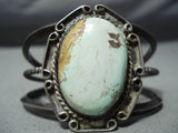 Rare Light Green Vintage Native American Navajo Royston Turquoise Sterling Silver Bracelet Old-Nativo Arts