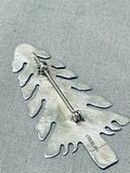 Arrowhead Tree Vintage Native American Navajo Sterling Silver Pin Old-Nativo Arts