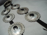 Heavy Montrous Vintage Native American Navajo Sterling Silver Concho Belt Old-Nativo Arts