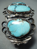 Important Blue Wind Turquoise Vintage Native American Navajo Sterling Silver Bracelet-Nativo Arts