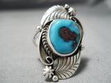 Incredible Vintage Native American Navajo Bisbee Turquoise Sterling Silver Ring Old-Nativo Arts