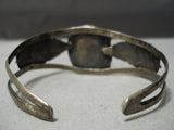 For Large Wrist Vintage Native American Navajo Royston Turquoise Leaf Sterling Silver Bracelet-Nativo Arts