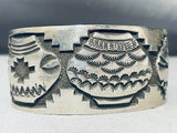 Heavy Pot Vintage Native American Navajo Thicker Sterling Silver Bracelet-Nativo Arts