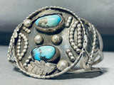 Museum Quality Vintage Native American Navajo Old Morenci Turquoise Sterling Silver Bracelet-Nativo Arts