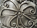 Intricate! One Of The Best Vintage Native American Navajo Carved Leaves Sterling Silver Bracelet-Nativo Arts