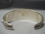 Chunyk Coral Navajo Sterling Silver Native American Bracelet Cuff-Nativo Arts