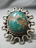 Museum Vintage Native American Navajo Royston Turquoise Sterling Silver Wave Ring Old-Nativo Arts