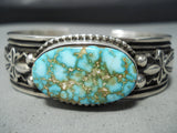 Important High Grade Native American Navajo Turquoise Albert Jake Sterling Silver Bracelet-Nativo Arts
