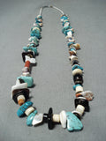 Native American Impressive Vintage Santo Domingo Turquoise Sterling Silver Necklace Old-Nativo Arts
