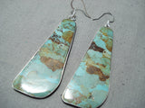 Native American Spell-binding Santo Domingo Royston Turquoise Sterling Silver Earrings-Nativo Arts